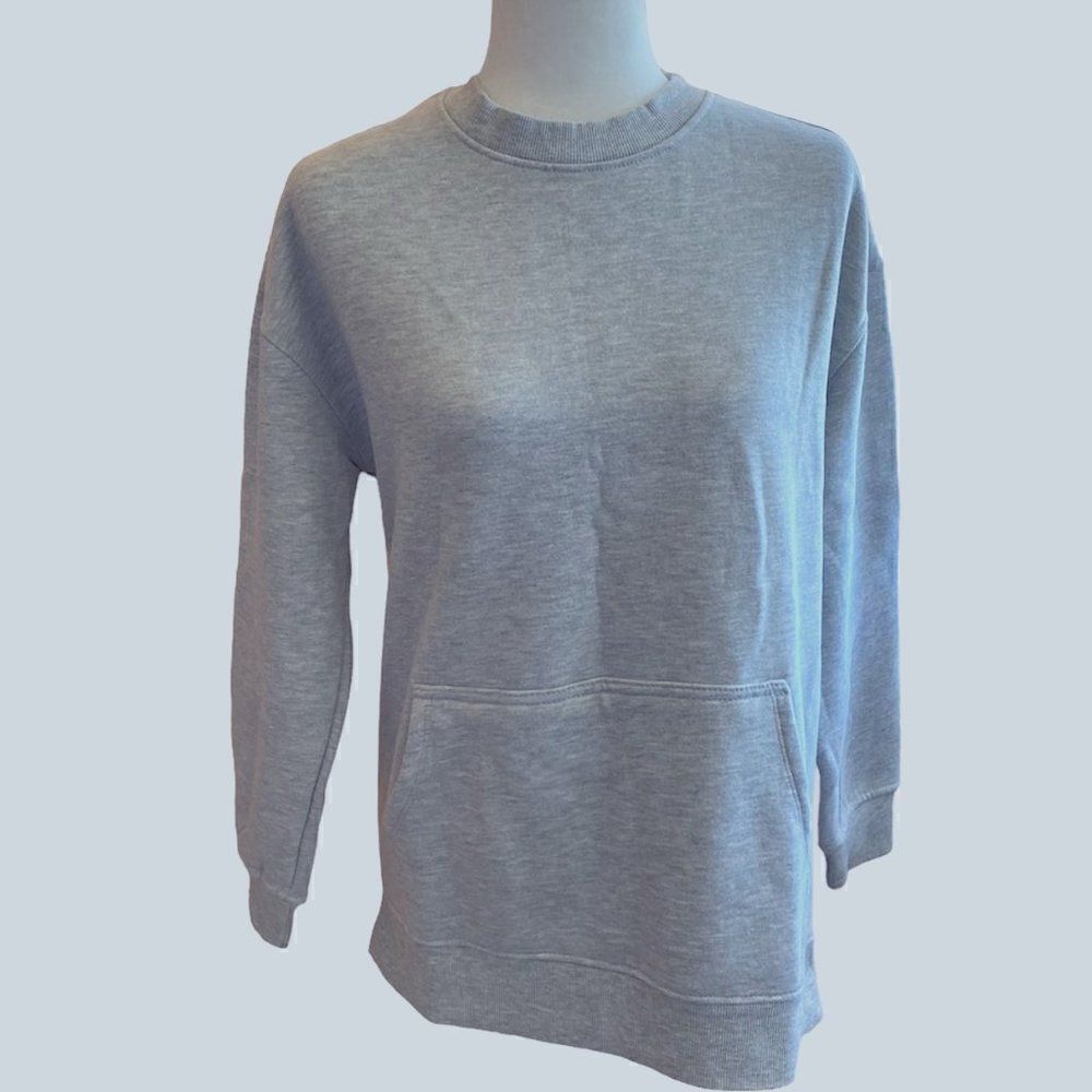 Danskin Grey Pullover Pocket Oversized Sweatshirt SZ S NWT